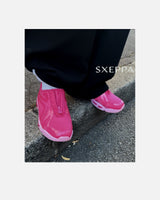 LA SXEPPA Pink shoe worn on foot, SXEPPA editorial